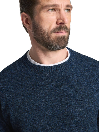 Wool Crew Sweater - Indigo Heather