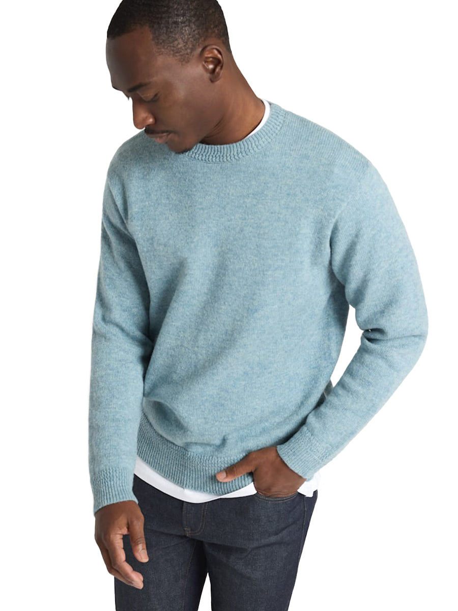 Wool Crew Sweater - Light Blue Mix