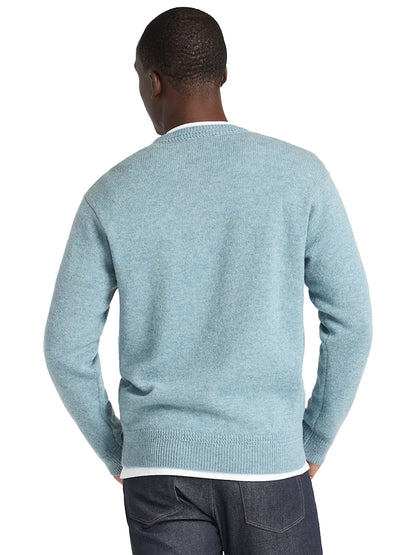 Wool Crew Sweater - Light Blue Mix