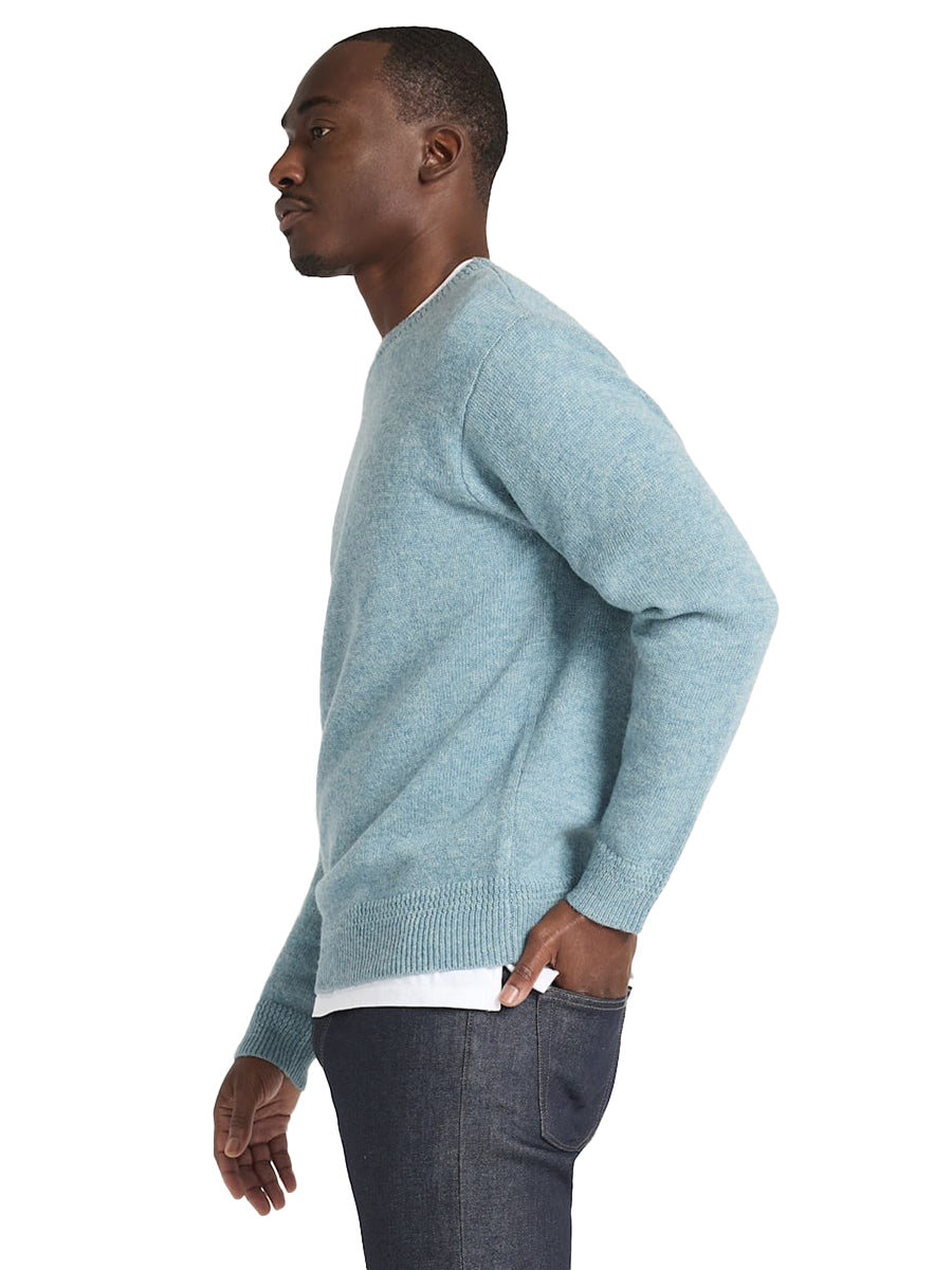 Wool Crew Sweater - Light Blue Mix