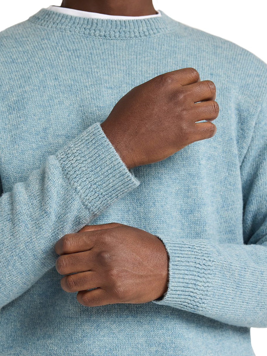 Wool Crew Sweater - Light Blue Mix