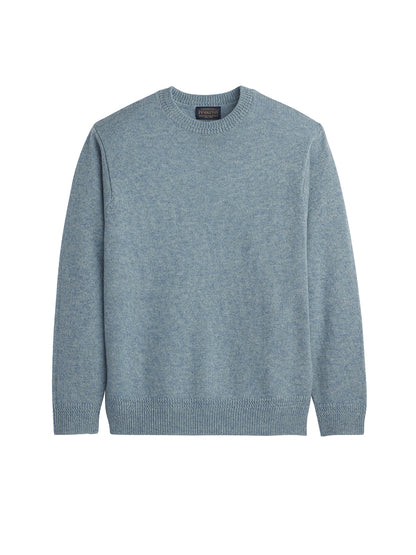 Wool Crew Sweater - Light Blue Mix