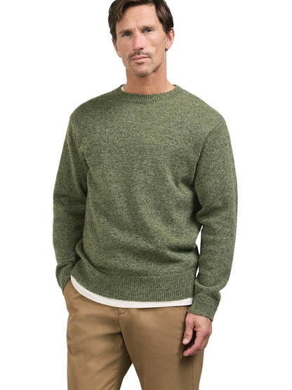 Wool Crew Sweater - Olive Heather
