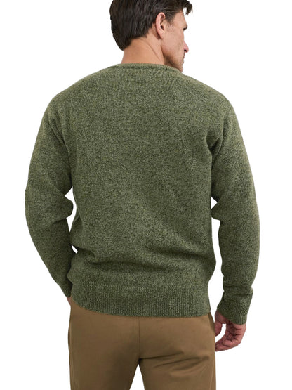 Wool Crew Sweater - Olive Heather