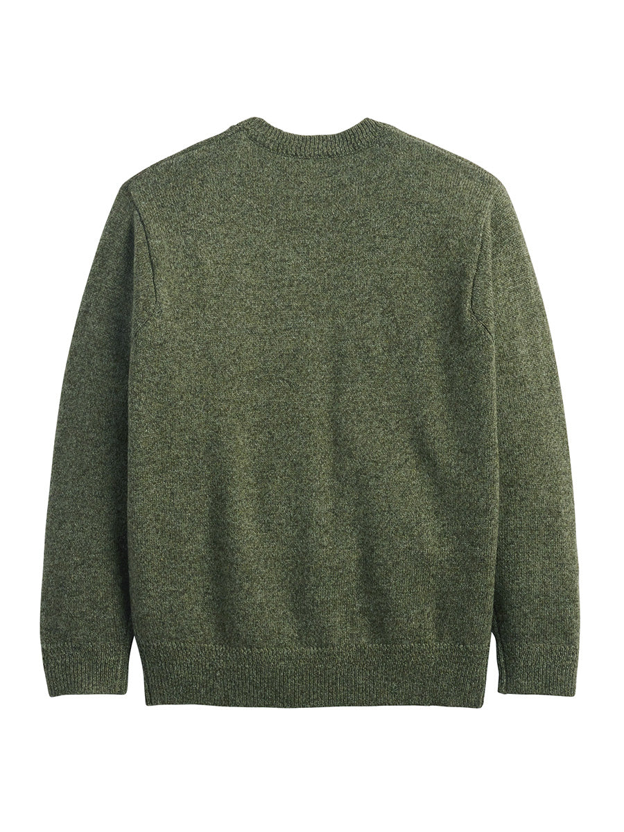 Wool Crew Sweater - Olive Heather