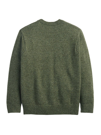 Wool Crew Sweater - Olive Heather