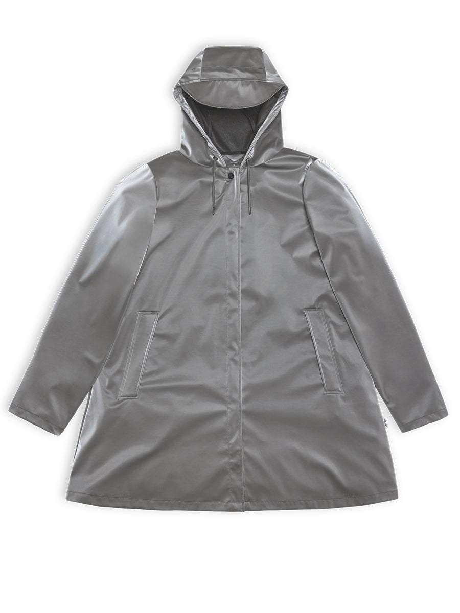 Rains A-Line Jacket in Metallic Grey – COMMUNION