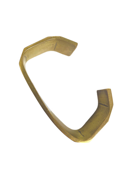 1" Angled Brass Cuff - Brushed