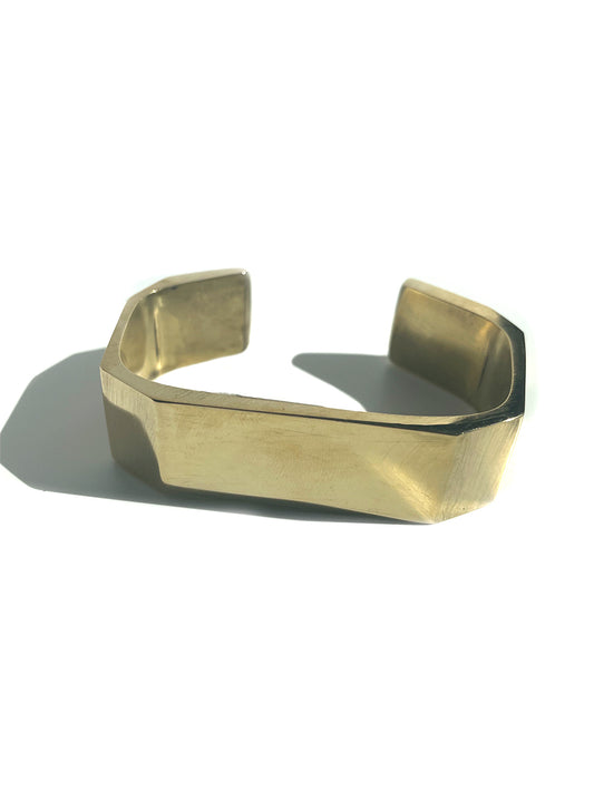 1" Angled Brass Cuff - Brushed