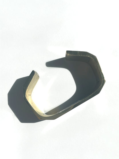 1" Angled Brass Cuff - Brushed