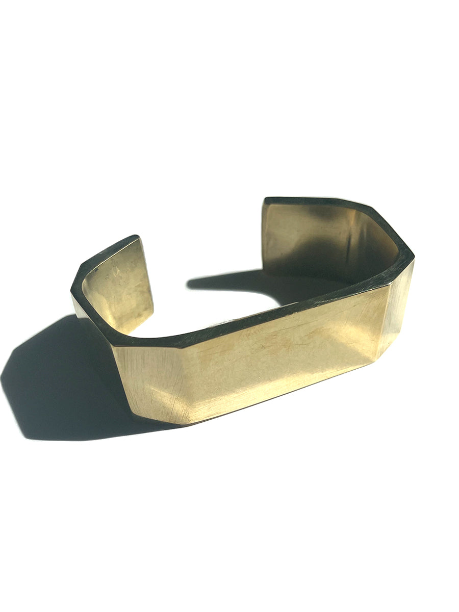 1" Angled Brass Cuff - Brushed