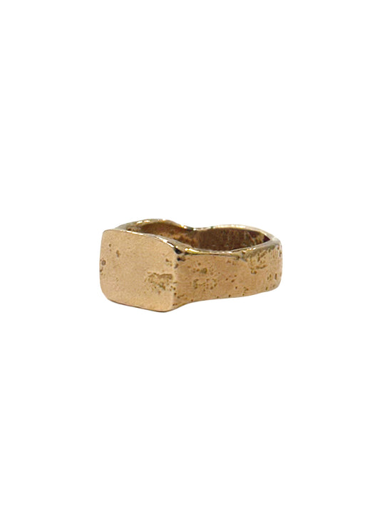 Sand-Cast Signet Ring - Bronze