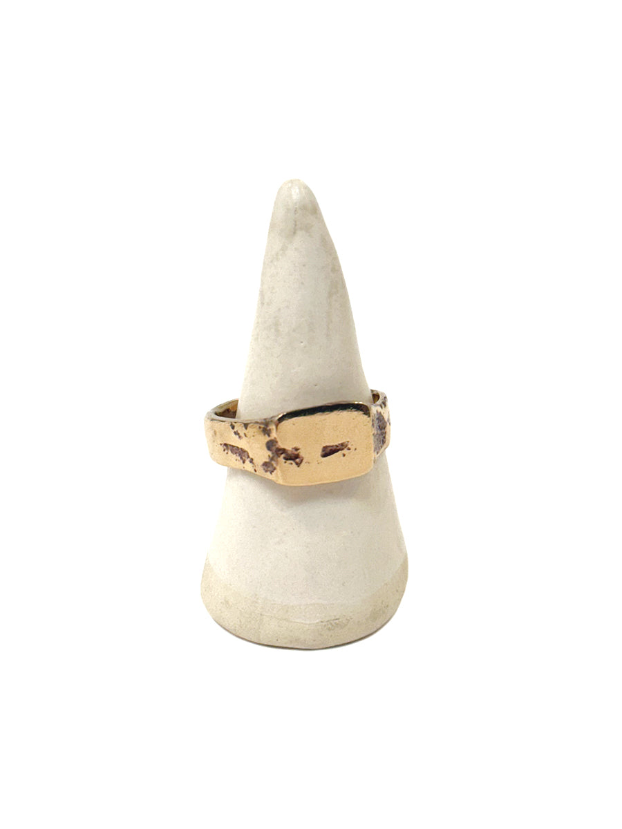 Sand-Cast Signet Ring - Bronze