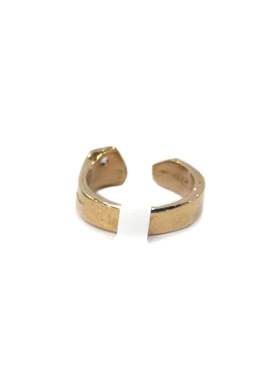 Open End Bronze Ring with White Sapphire - Bronze