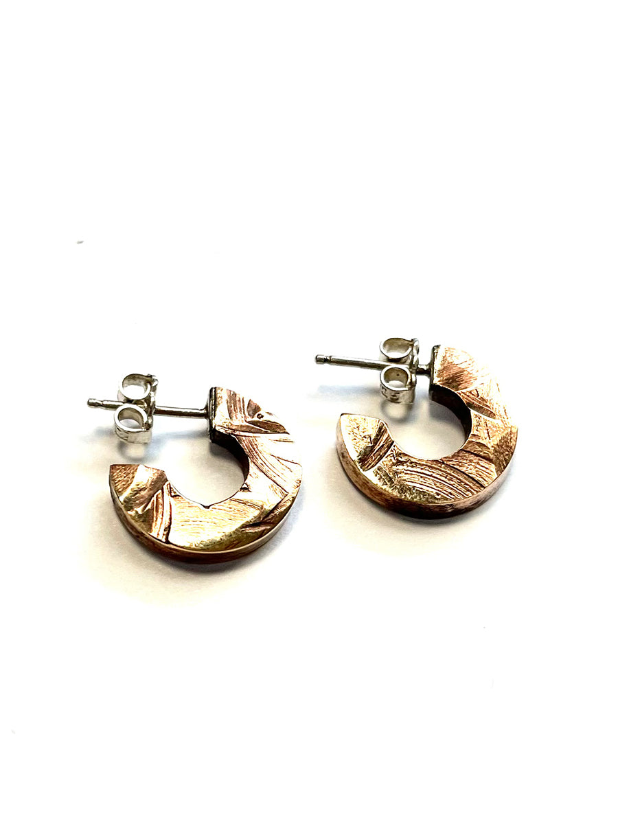 Sculpture Series Small Bronze Hoop Earrings