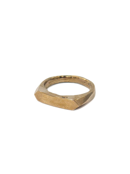 Double-Point Elongated Signet Ring - Bronze