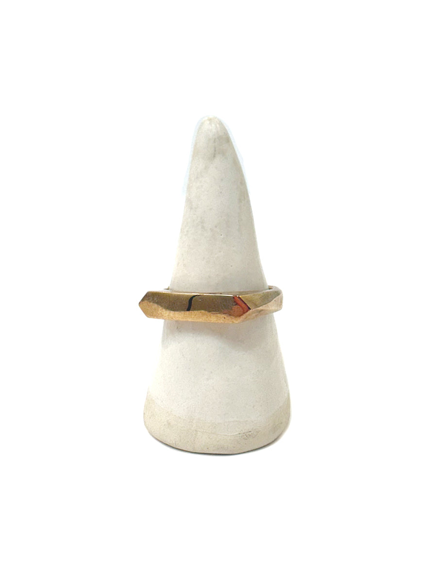 Double-Point Elongated Signet Ring - Bronze