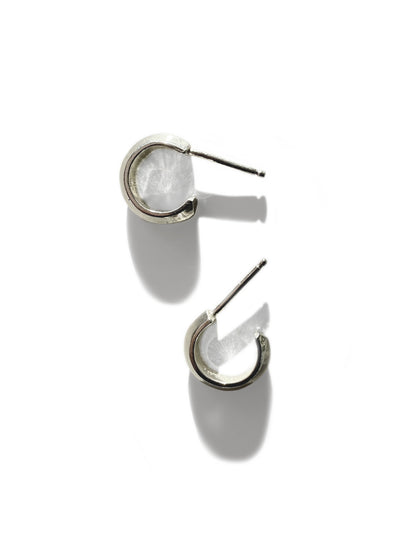 Knife-Edge Sterling Silver Mini Hoop Earrings
