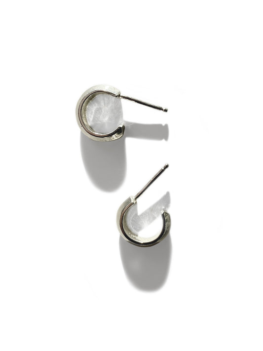Knife-Edge Sterling Silver Mini Hoop Earrings