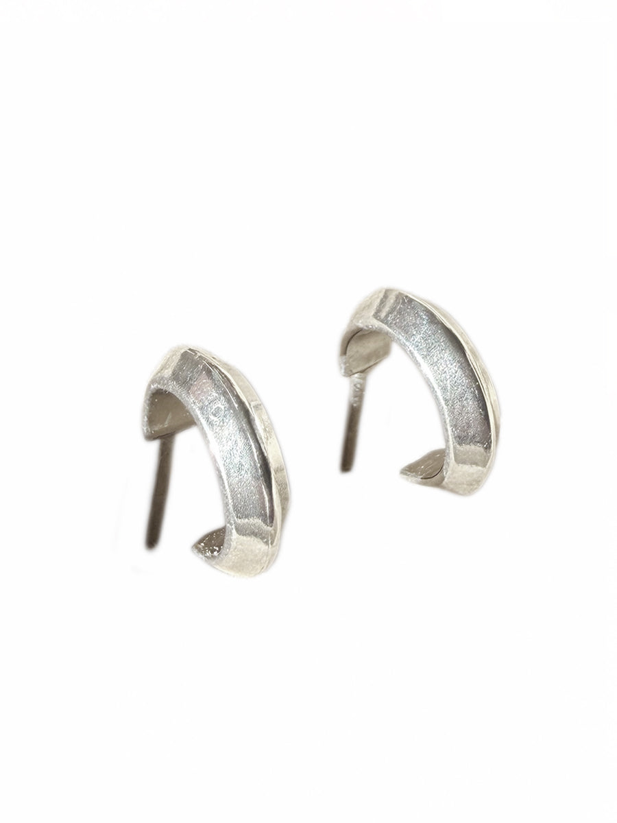 Knife-Edge Sterling Silver Mini Hoop Earrings