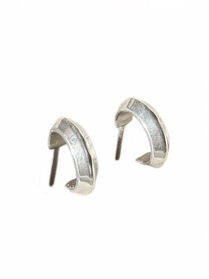 Knife-Edge Sterling Silver Mini Hoop Earrings