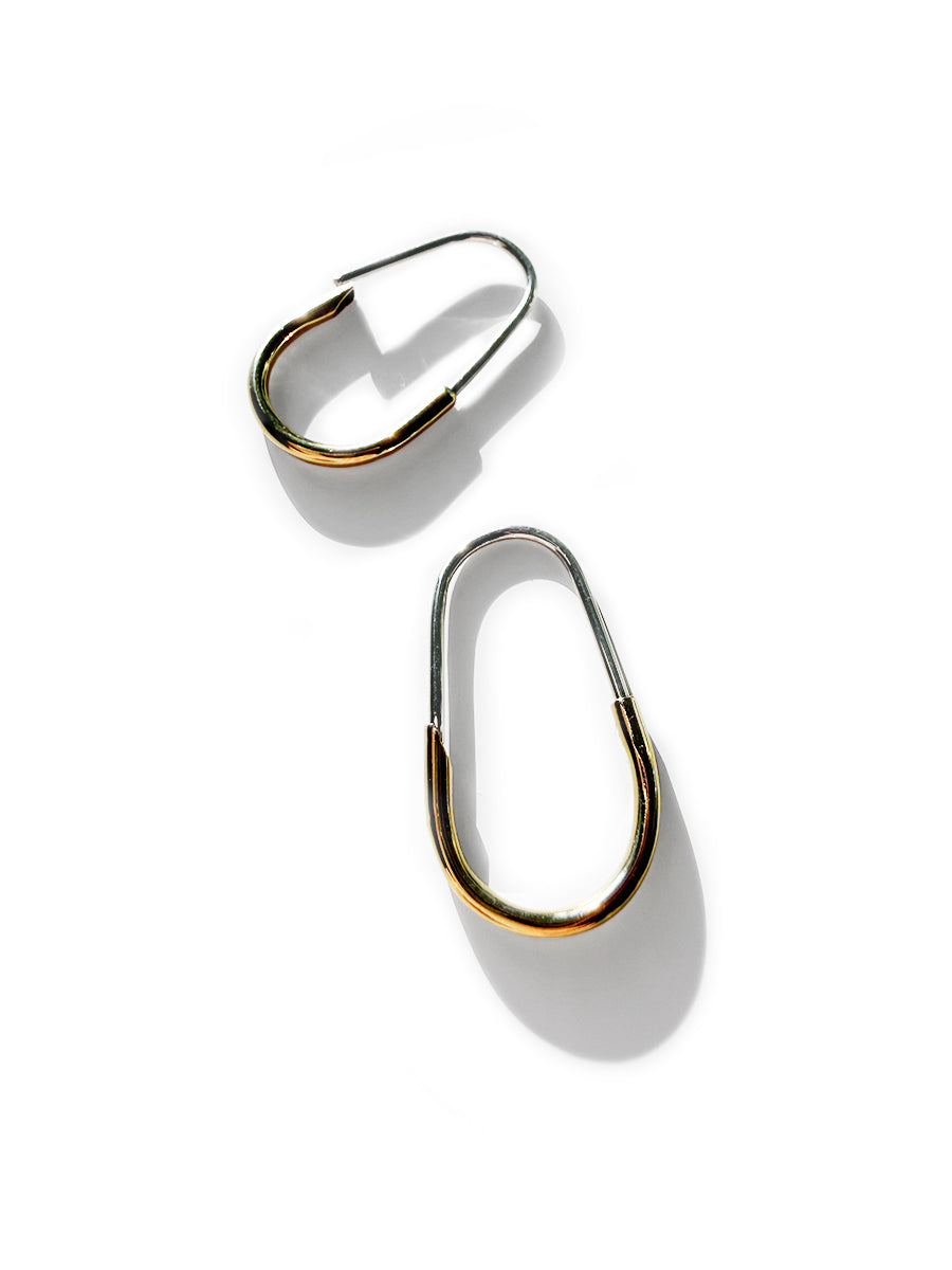 Sterling Silver & Gold Fill Teardrop Earrings - Small