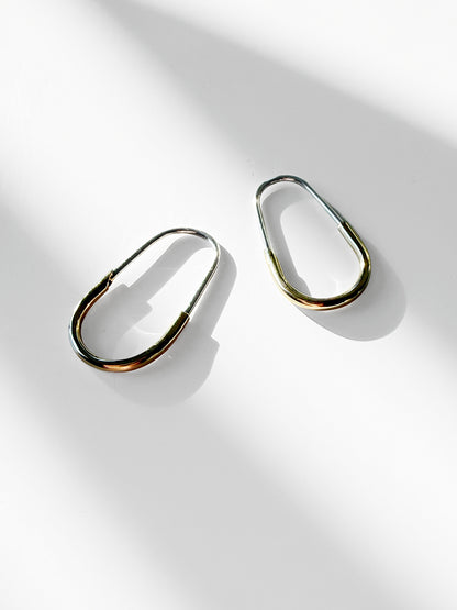 Sterling Silver & Gold Fill Teardrop Earrings - Small