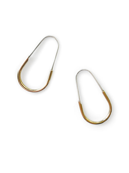 Sterling Silver & Gold Fill Teardrop Earrings - Large