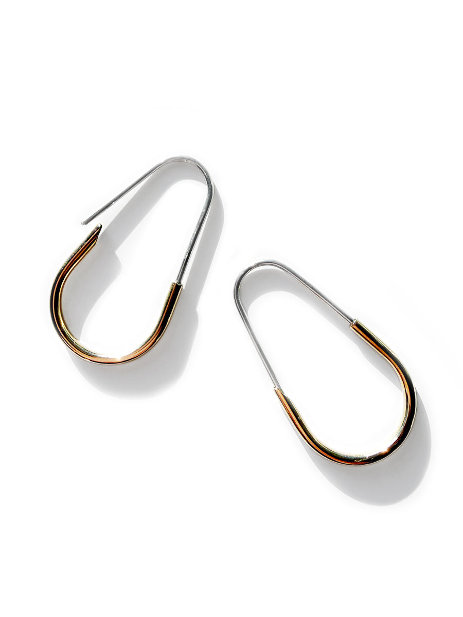 Sterling Silver & Gold Fill Teardrop Earrings - Large