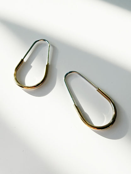 Sterling Silver & Gold Fill Teardrop Earrings - Large