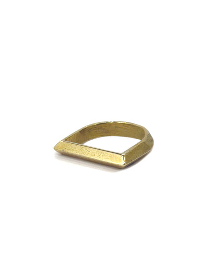 Knife-Edge Flat Top Ring - Brass