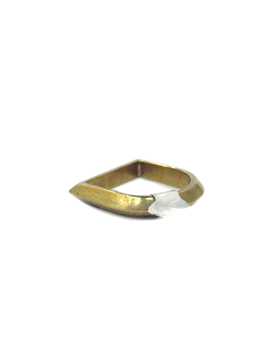 Knife-Edge Flat Top Ring - Brass