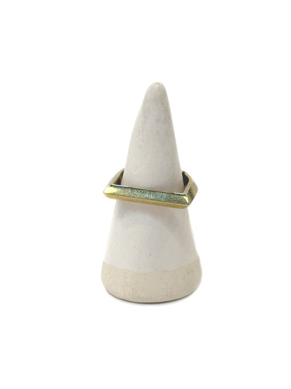 Knife-Edge Flat Top Ring - Brass