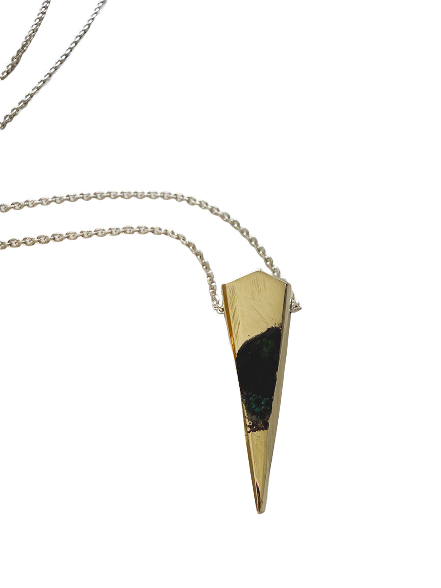 Sculpture Series Medium Bronze Spike Pendant Necklace