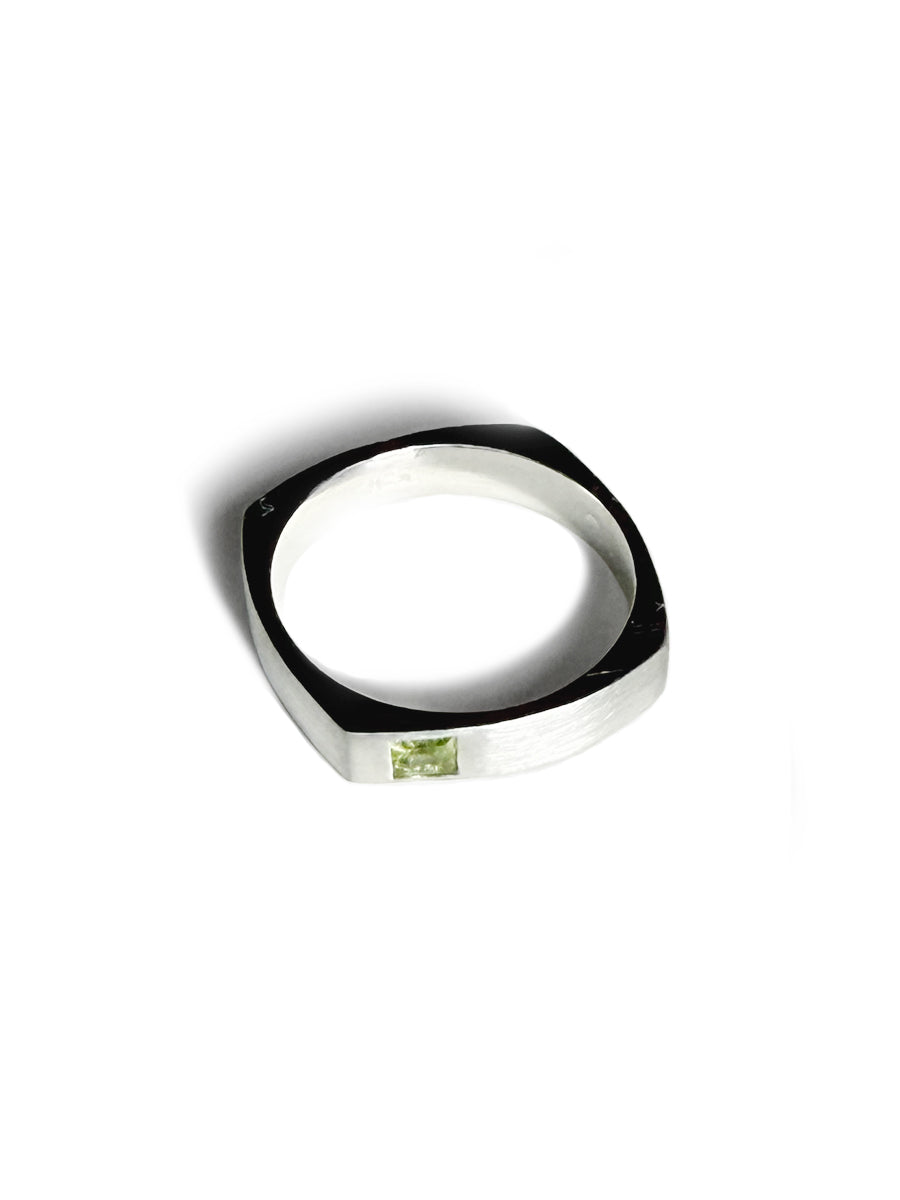 Sterling Silver Square Band with Peridot
