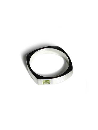 Sterling Silver Square Band with Peridot