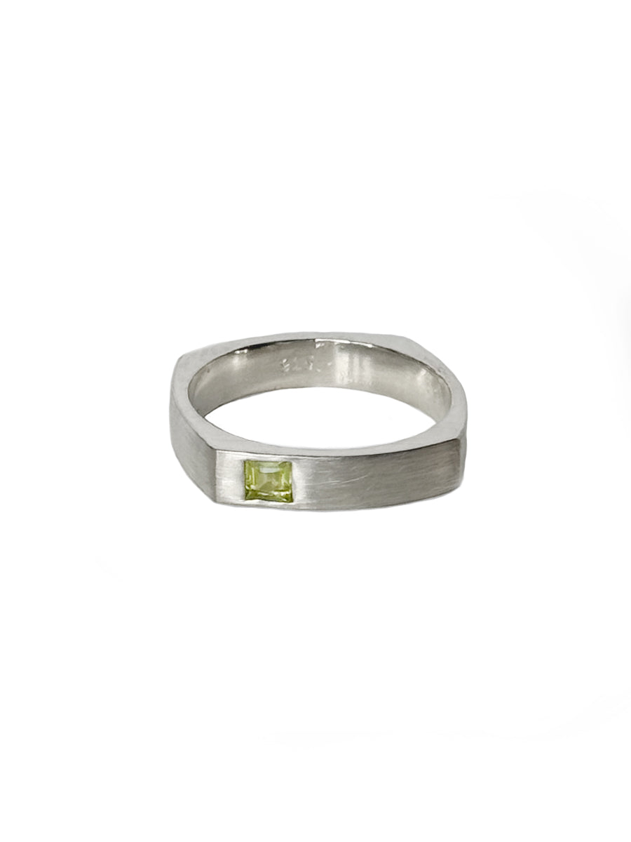 Sterling Silver Square Band with Peridot