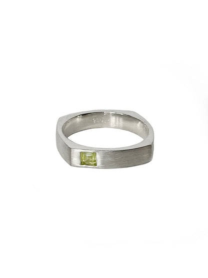 Sterling Silver Square Band with Peridot