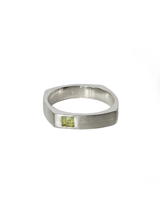 Sterling Silver Square Band with Peridot