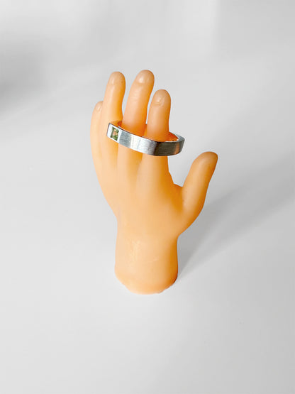 Sterling Silver Square Band with Peridot