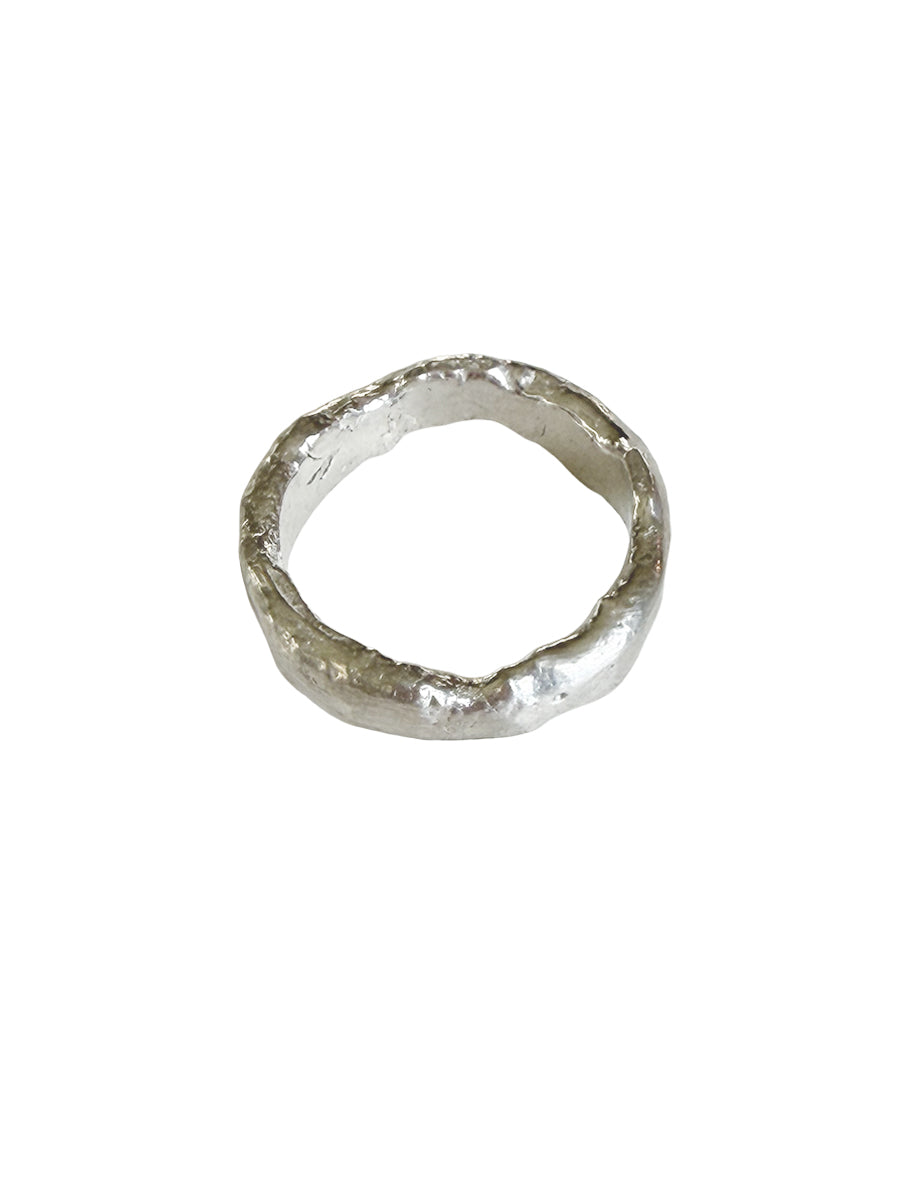 Thick Molten Silver Ring