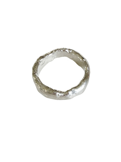 Thick Molten Silver Ring