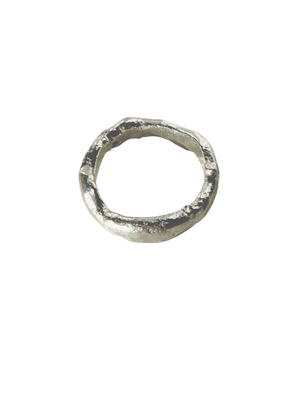 Thick Molten Silver Ring
