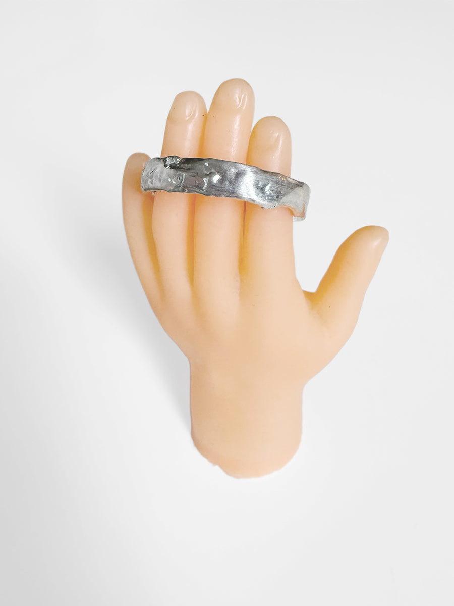 Molten Silver Ring- Size 8