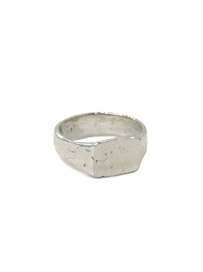 Sand-Cast Signet Ring - Sterling Silver