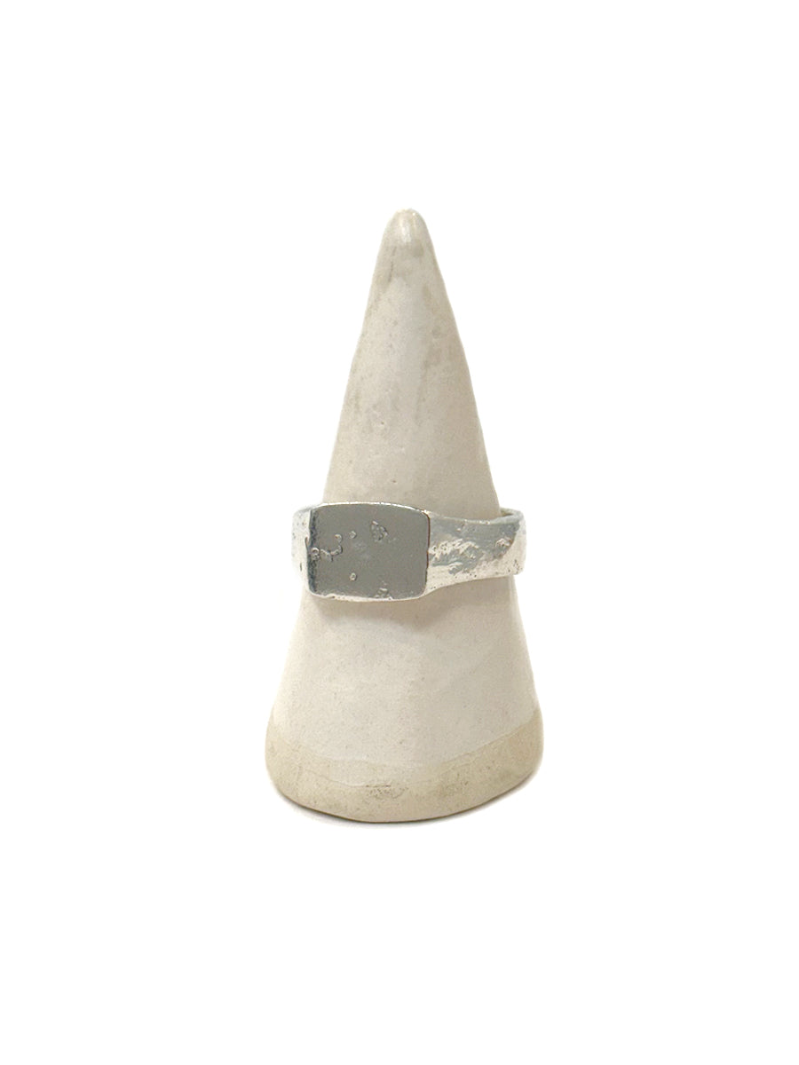 Sand-Cast Signet Ring - Sterling Silver