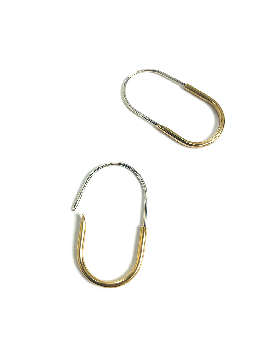 Sterling Silver & Gold Fill Pill Earrings - Medium