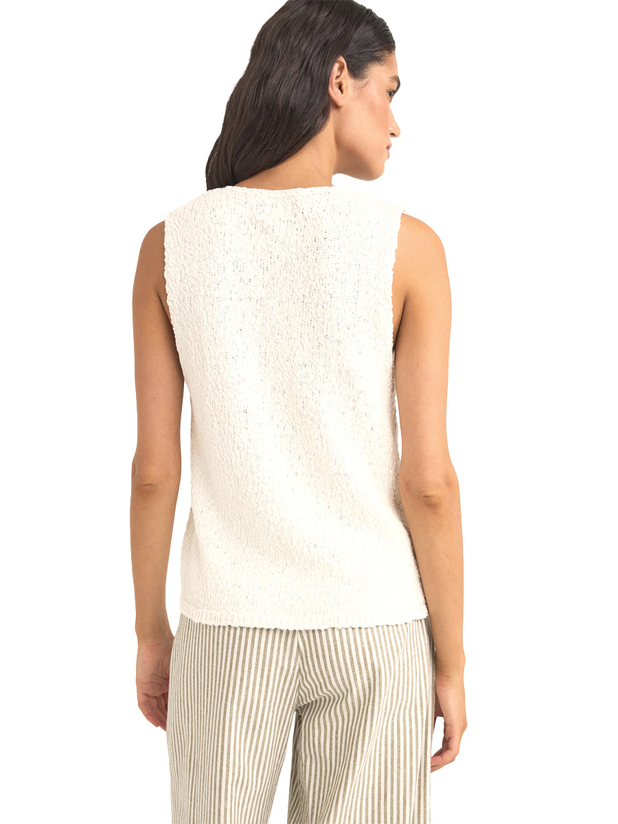 Adele Longline Knit Vest - White