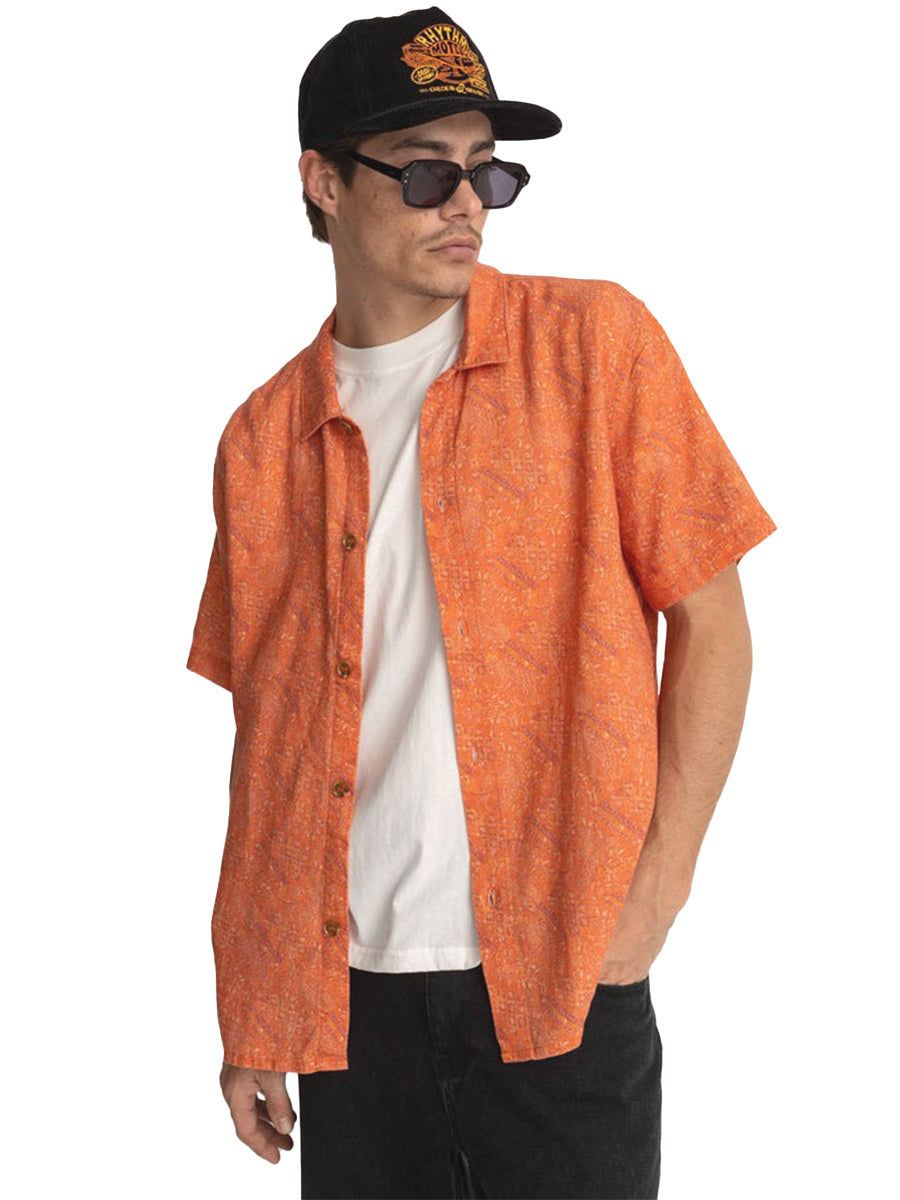 Aida Paisley Short Sleeve Shirt - Persimmon