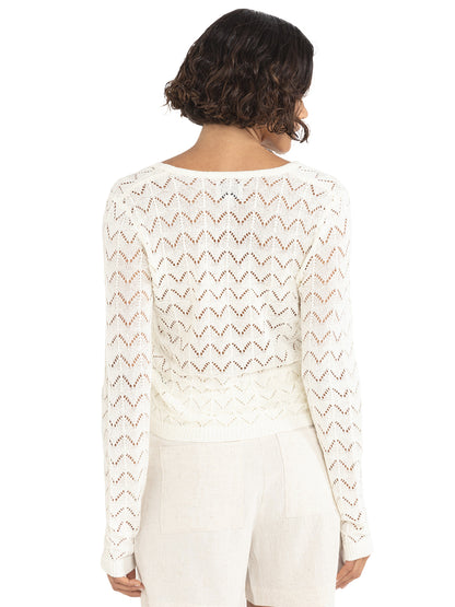 Avery Knit Cardigan - White